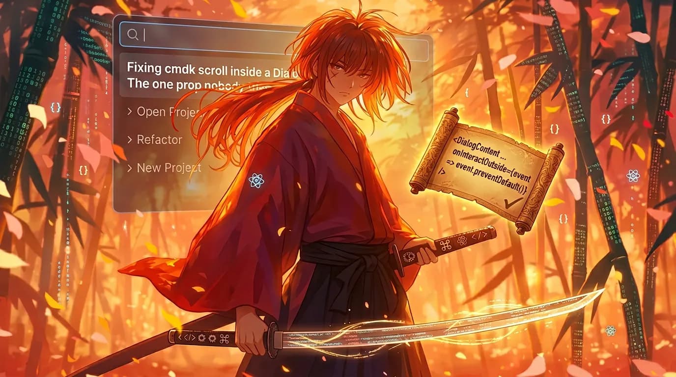 Fixing cmdk scroll inside a Dialog. The one prop nobody tries first.